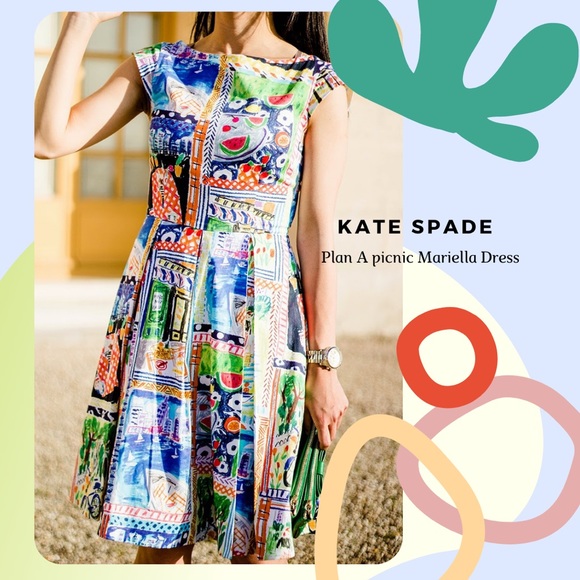 kate spade Dresses & Skirts - Kate Spade New York colorful novelty print dress